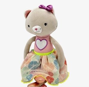 B Softies Cali Cat Doll Plush Kitty 14'' Tippy Toes Tutu Dress Heart Flowers Bow